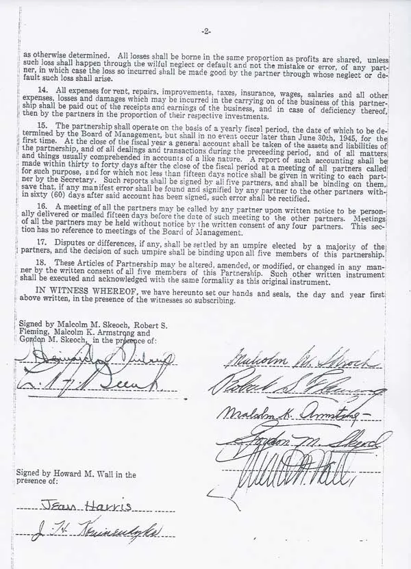 Articles of Partnership page 1