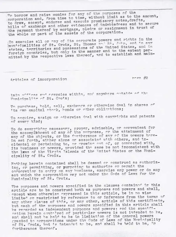 Articles of Incorporation page 2